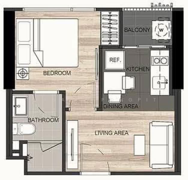 The Line Jatujak-Mochit, Bangkok, Phaholyothin Road, Jom Phon, Chatuchak, Bangkok, 1 Bedroom, 27 sqm, Condo For Rent, by Thanakit Pongpit, 500392024 - DDproperty.com