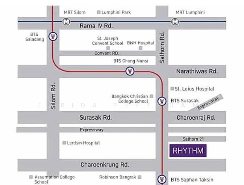 Rhythm Sathorn, Bangkok, 141 Soi Sathorn 21, Yan Nawa, Sathon, Bangkok, 1 Bedroom, 45 sqm, Condo For Rent, by Farida Phetnuam, 500392326 - DDproperty.com
