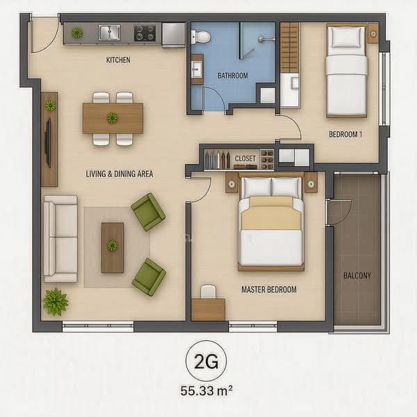 Tree Condo Sukhumvit 42, Bangkok, Soi Sukhumvit 42/1, Sukhumvit Road, Phra Kanong Nua, Watthana, Bangkok, 2 Bedrooms, 55 sqm, Condo For Sale, by คุณพีร์, 500397783 - DDproperty.com