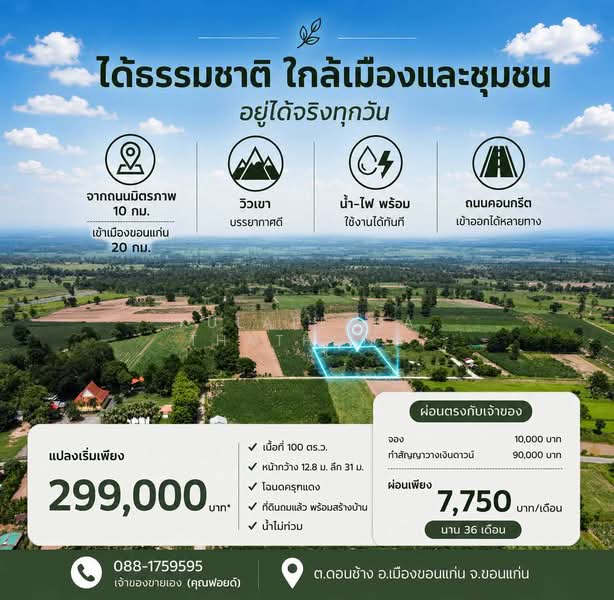 Land for Sale in Mueang Khon Kaen District – 1 Ngan, Khon Kaen, Don Chang, Muang Khon Kaen, Khon Kaen, , 400 sqm, Land For Sale, by Kulapeeda Thathong, 500397895 - DDproperty.com