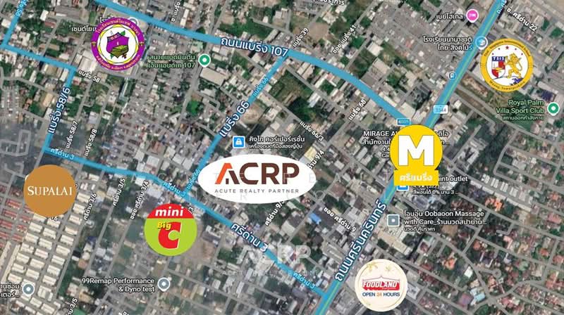Land for Sale in Sridan 3, near MRT Sri Bearing station, 6 Million Baht, Samut Prakan, Samrong Nua, Muang Samut Prakarn, Samut Prakan, , 388 sqm, Land For Sale, by Acute Realty Partner Co.,Ltd., 500398005 - DDproperty.com