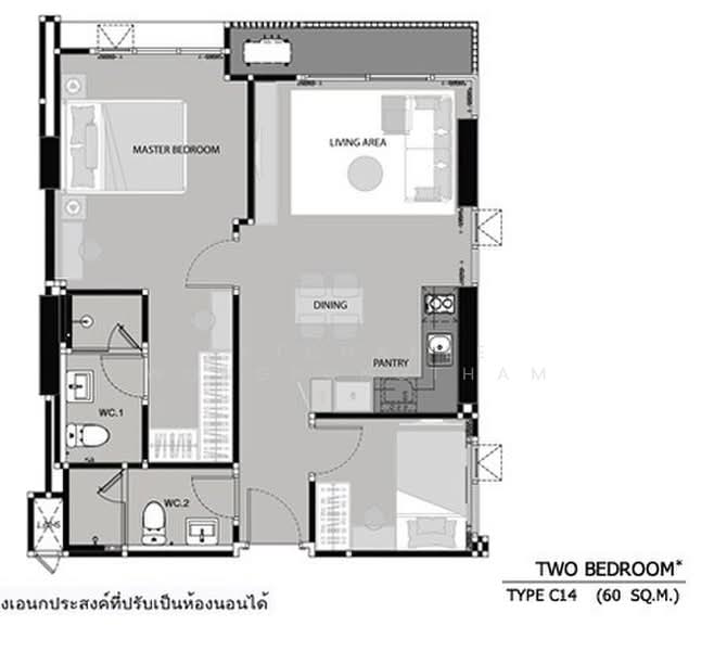 Rhythm Sathorn-Narathiwas, Bangkok, 651 Naradhiwas Rajanagarindra Road, Thung Maha Mek, Sathon, Bangkok, 2 Bedrooms, 61 sqm, Condo For Rent, by Ratchanee Wongpongtham, 500403779 - DDproperty.com
