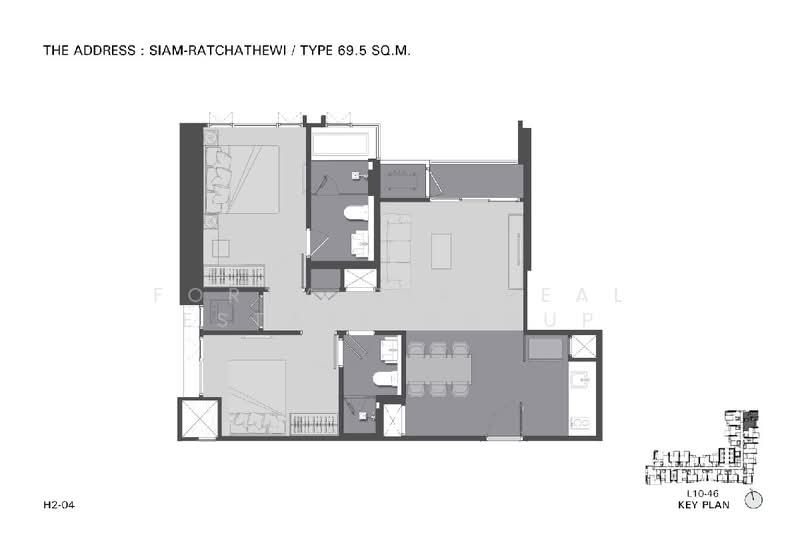 The Address Siam-Ratchathewi, Bangkok, 500 Phetchaburi Road, Thanon Phetchaburi, Ratchathewi, Bangkok, 2 Bedrooms, 71 sqm, Condo For Rent, by Forty-Six Real Estate Group, 500409442 - DDproperty.com