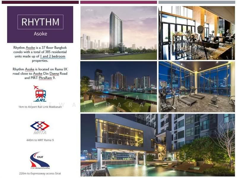 Rhythm Asoke : ริทึ่ม อโศก, กรุงเทพ, 299 ถนนอโศก - ดินแดง, มักกะสัน, ราชเทวี, กรุงเทพ, 31 ตร.ม., คอนโด ให้เช่า, โดย Tanapat Jitwatcharakomol, 500413660 - DDproperty.com