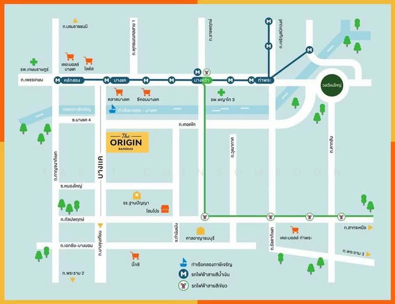 The Origin Bangkae, Bangkok, Bang Khae, Bangkok, 2 Bedrooms, 49 sqm, Condo For Rent, by Tarit Chinsomboon, 500415296 - DDproperty.com