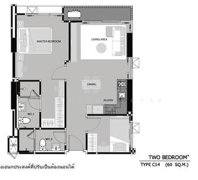 Rhythm Sathorn, Bangkok, 141 Soi Sathorn 21, Yan Nawa, Sathon, Bangkok, 2 Bedrooms, 61 sqm, Condo For Rent, by Boonraksa Sopak, 500417071 - DDproperty.com