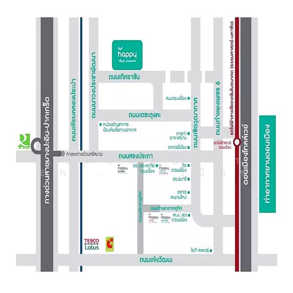 แฮปปี้ วิลล์ ดอนเมือง-เทิดราชัน, Bangkok, Si Khan, Don Mueang, Bangkok, 3 Bedrooms, 143 sqm, Townhouse For Sale, by AJHOMECENTER - คุณเอ็กซ์, 500417542 - DDproperty.com