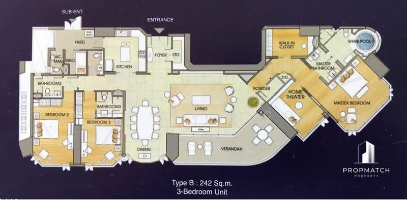 Watermark Chaophraya, Bangkok, Soi Charoennakorn 39-41, Charoennakorn Road, Bang Lam Phu Lang, Khlong San, Bangkok, 3 Bedrooms, 242 sqm, Condo For Sale, by PROPMATCH CO., LTD., 500419125 - DDproperty.com