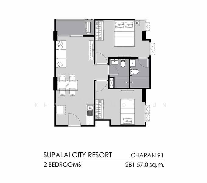 Supalai City Resort Charan 91 : ศุภาลัย ซิตี้ รีสอร์ท จรัญฯ 91, กรุงเทพ, ถนนจรัญสนิทวงศ์, บางอ้อ, บางพลัด, กรุงเทพ, 57 ตร.ม., คอนโด ให้เช่า, โดย Thanachot Khantigamongun, 500420327 - DDproperty.com