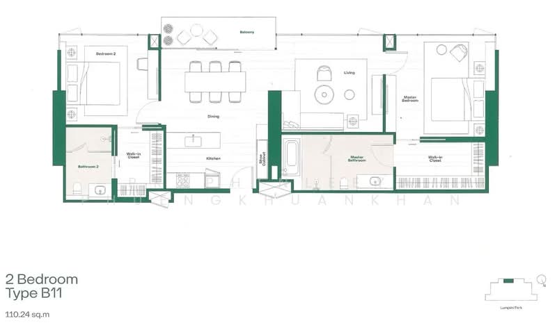 Dusit Central Park (Residences), Bangkok, 946 Rama 4 Road, Silom, Bang Rak, Bangkok, 2 Bedrooms, 110 sqm, Condo For Sale, by Praphinleeya Phuengkhuankhan, 500423122 - DDproperty.com