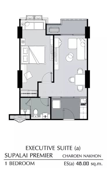 Supalai Premier Charoen Nakhon, Bangkok, Lat Ya Road, Khlong San, Bangkok, 1 Bedroom, 48 sqm, Condo For Rent, by Thananith Ittitulyapong, 500423747 - DDproperty.com