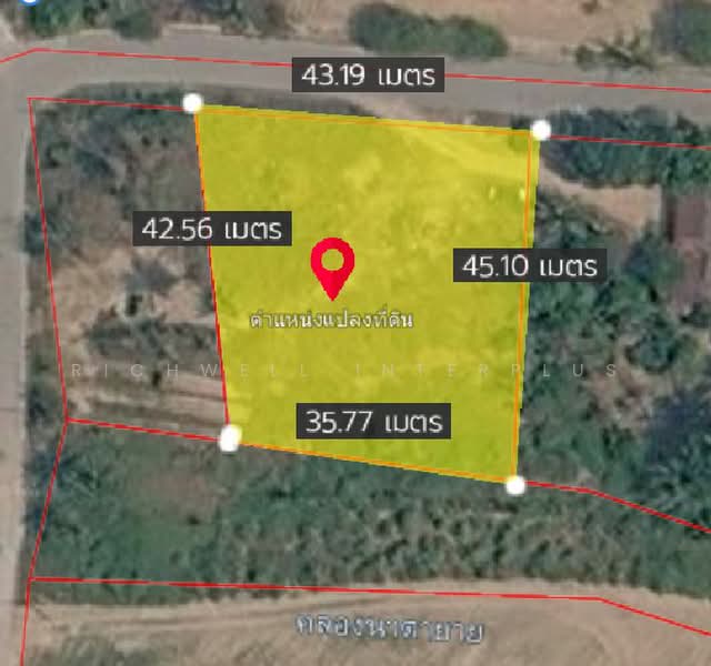 For Sale: 1 Rai Land in Pong, Bang Lamung — Adjacent to a Stream, Road Access, Chon Buri (Pattaya), Nong Pru, Bang Lamung (Pattaya), Chon Buri (Pattaya), , 1,600 sqm, Land For Sale, by RICHWELL INTERPLUS, 500427329 - DDproperty.com