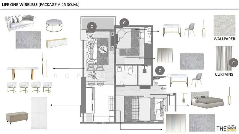 Life One Wireless, Bangkok, 1 Wireless Road, Lumphini, Pathum Wan, Bangkok, 2 Bedrooms, 45 sqm, Condo For Rent, by PROPMATCH CO., LTD., 500427887 - DDproperty.com