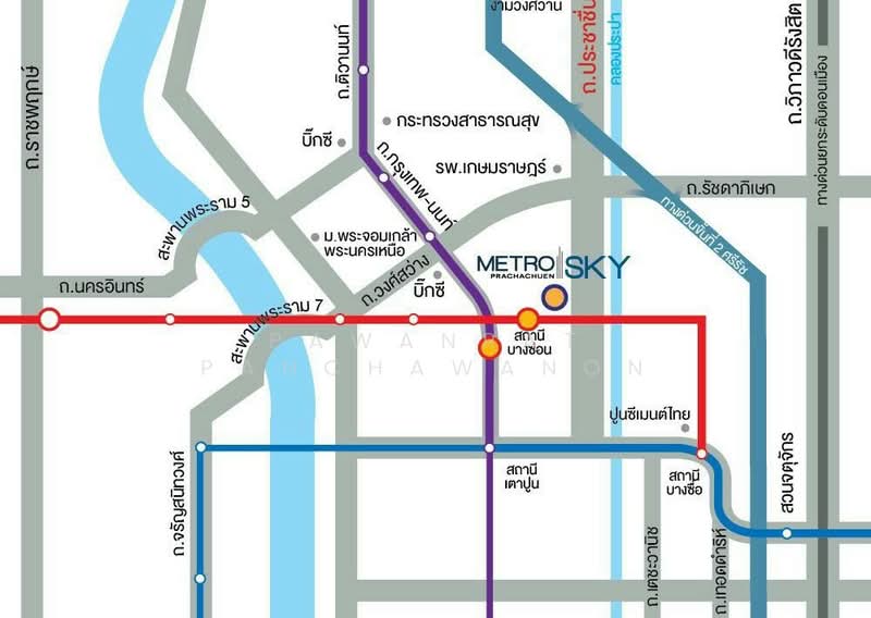 Metro Sky Bang Son Interchange (Prachachuen), Bangkok, 769 Pracha Chuen Road, Wong Sawang, Bang Sue, Bangkok, 2 Bedrooms, 40 sqm, Condo For Rent, by Pawanrat Panchawanon, 500428465 - DDproperty.com