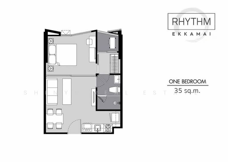 Rhythm Ekkamai, Bangkok, 11 Soi Sukhumvit 63, Khlongtoei Nua, Watthana, Bangkok, 1 Bedroom, 35 sqm, Condo For Rent, by Shinyu Real Estate, 500429971 - DDproperty.com
