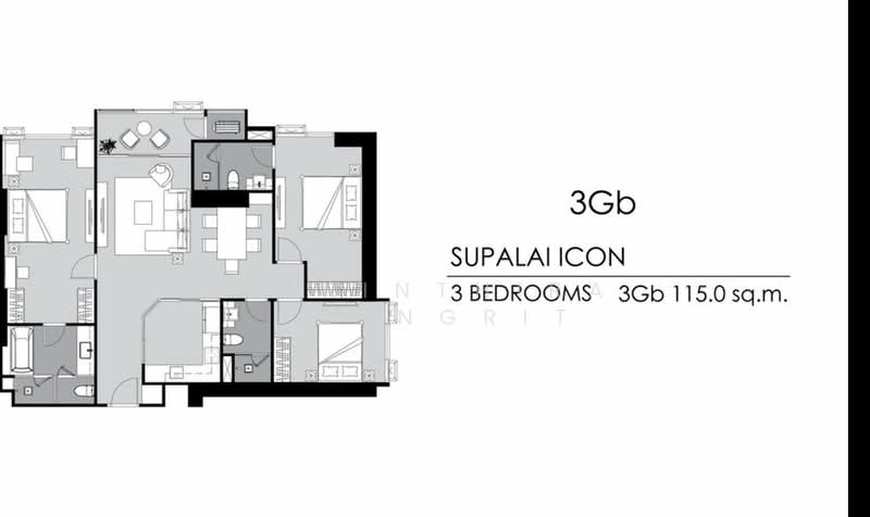 Supalai Icon Sathorn, Bangkok, Sathorn Tai Road, Thung Maha Mek, Sathon, Bangkok, 2 Bedrooms, 92 sqm, Condo For Rent, by Narinthira Roengrit, 500433062 - DDproperty.com