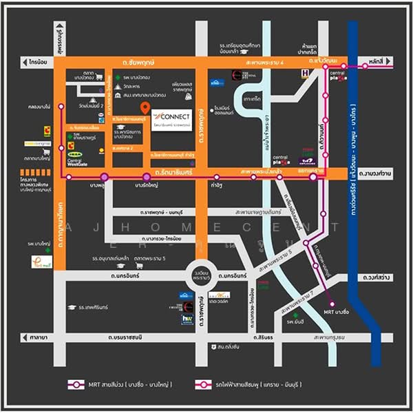 เดอะ คอนเนค 39 รัตนาธิเบศร์-ราชพฤกษ์, Nonthaburi, Bang Rak Pattana, Bang Bua Thong, Nonthaburi, 3 Bedrooms, 125 sqm, Townhouse For Sale, by AJHOMECENTER-คุณจูน, 500434033 - DDproperty.com