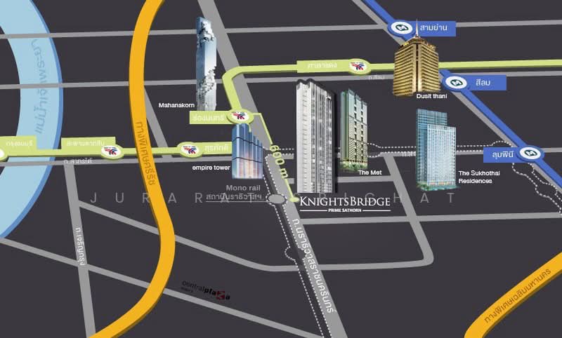 Knightsbridge Prime Sathorn, Bangkok, 599 Naradhiwas Rajanagarindra Road, Thung Maha Mek, Sathon, Bangkok, 1 Bedroom, 39 sqm, Condo For Rent, by Jurarat Srichat, 500435771 - DDproperty.com