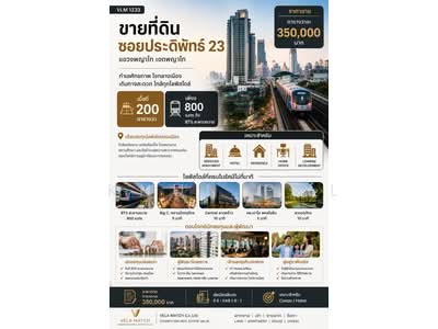 ขาย - ขายที่ดิน ซอยประดิพัทธ์ 23 | 200 ตร.ว. ใกล้ BTS สะพานควาย เพียง 800 เมตร ทำเลศักยภาพสำหรับการลงทุนใจ, กรุงเทพ