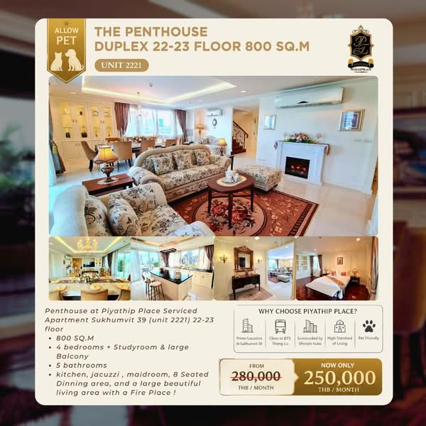 Piyathip Place, Bangkok, 24 Soi Prommitr, Khlong Tan Nua, Watthana, Bangkok, 4 Bedrooms, 800 sqm, Condo For Rent, by ฝ่ายขาย, 500438202 - DDproperty.com