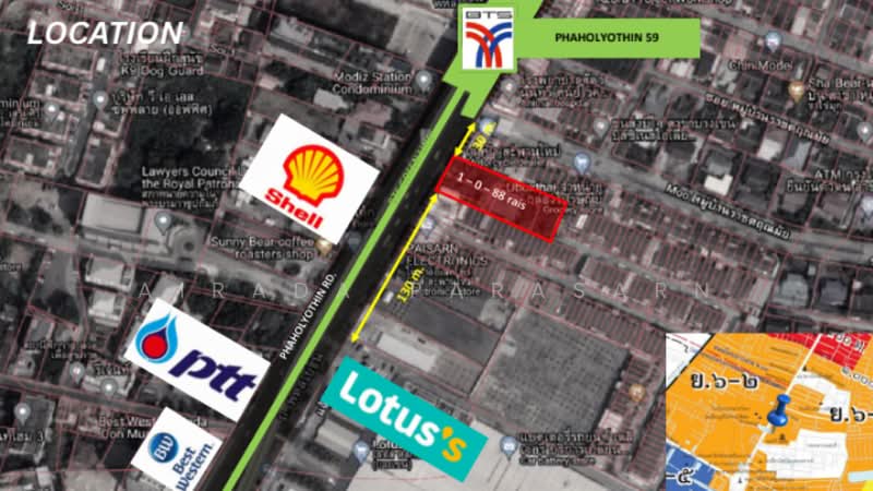พหลโยธิน 59, Bangkok, Don Mueang, Bangkok, , 1,952 sqm, Land For Rent, by Airada Parasarn, 500439209 - DDproperty.com