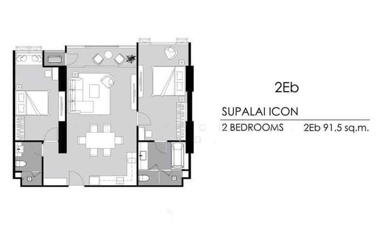 Supalai Icon Sathorn, Bangkok, Sathorn Tai Road, Thung Maha Mek, Sathon, Bangkok, 2 Bedrooms, 92 sqm, Condo For Rent, by PROPMATCH CO., LTD., 500440604 - DDproperty.com