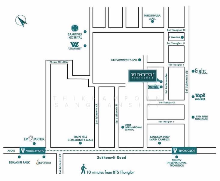 Runesu Thonglor 5, Bangkok, 82 Padi Madi Alley, Khlong Tan Nua, Watthana, Bangkok, 2 Bedrooms, 80 sqm, Condo For Rent, by Thikhamporn Sanguansiri, 500441122 - DDproperty.com