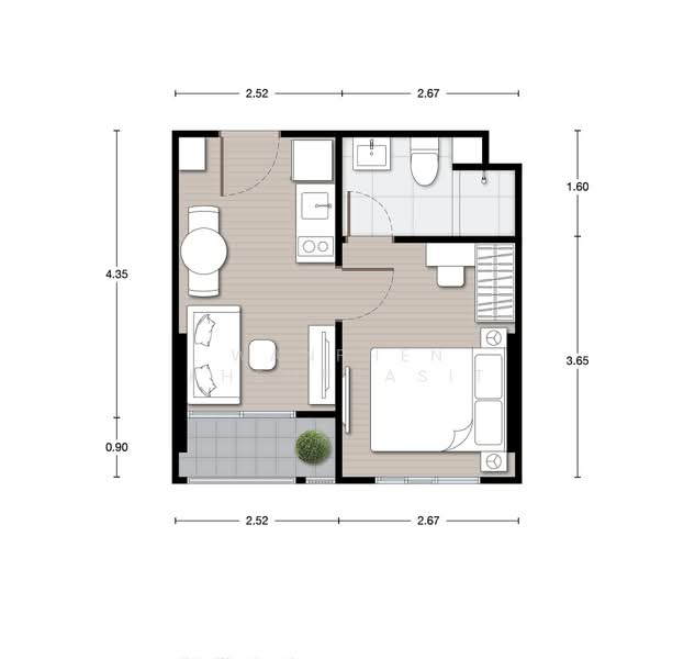 Nue Mega Plus Bangna, Samut Prakan, Bang Na-Trat Frontage Rd, Bang Kaeo, Bang Plee, Samut Prakan, 1 Bedroom, 26 sqm, Condo For Rent, by Wanphen Khemprasit, 500441504 - DDproperty.com