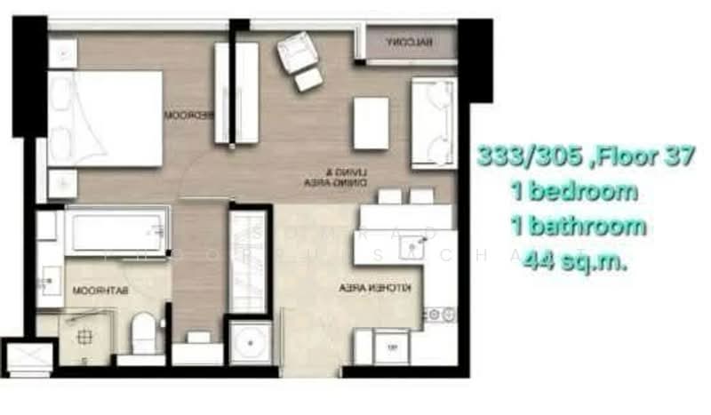 The Esse Asoke, Bangkok, 333 Soi Sukhumvit 21, Sukhumvit Road, Khlongtoei Nua, Watthana, Bangkok, 1 Bedroom, 44 sqm, Condo For Rent, by Somrad Phoopruksachart, 500442911 - DDproperty.com