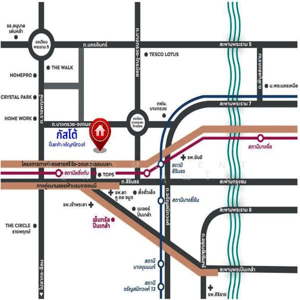 กัสโต้ ปิ่นเกล้า-จรัญสนิทวงศ์, Nonthaburi, Wat Chalo, Bang Kruai, Nonthaburi, 4 Bedrooms, 135 sqm, Townhouse For Sale, by AJHOMECENTER - คุณโต, 500443343 - DDproperty.com