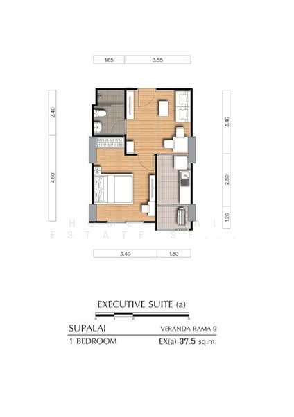 Supalai Veranda Rama 9, Bangkok, 349 Rama 9, Bang Kapi, Huai Khwang, Bangkok, 1 Bedroom, 39 sqm, Condo For Sale, by HOME Real Estate Service, 500444691 - DDproperty.com