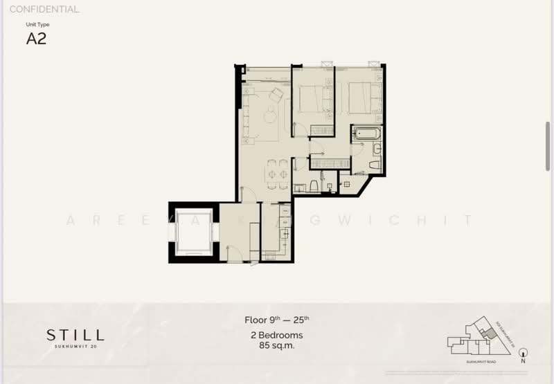STILL Sukhumvit 20, Bangkok, Khlong Toei, Bangkok, 2 Bedrooms, 85 sqm, Condo For Sale, by Areeya Kingwichit, 500445298 - DDproperty.com