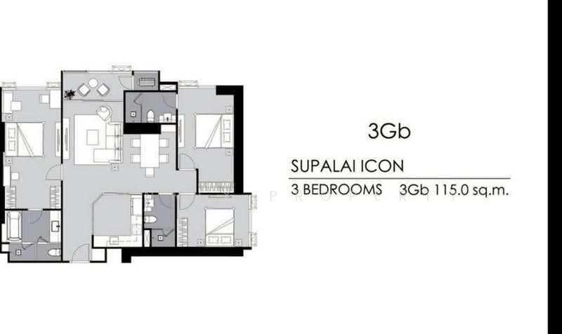 Supalai Icon Sathorn, Bangkok, Sathorn Tai Road, Thung Maha Mek, Sathon, Bangkok, 3 Bedrooms, 113 sqm, Condo For Rent, by Connex Property, 500446337 - DDproperty.com