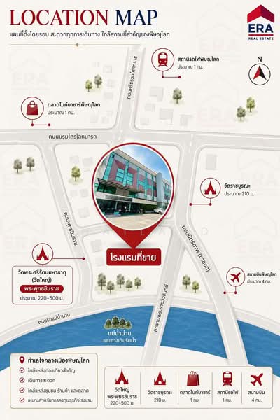 ขายโรงแรม ใจกลางเมืองพิษณุโลก พร้อมดำเนินกิจการต่อรับรายได้ทันที, พิษณุโลก, ในเมือง, เมืองพิษณุโลก, พิษณุโลก, 1,000 ตร.ม., กิจการ ขาย, โดย ERA Thailand, 500446749 - DDproperty.com