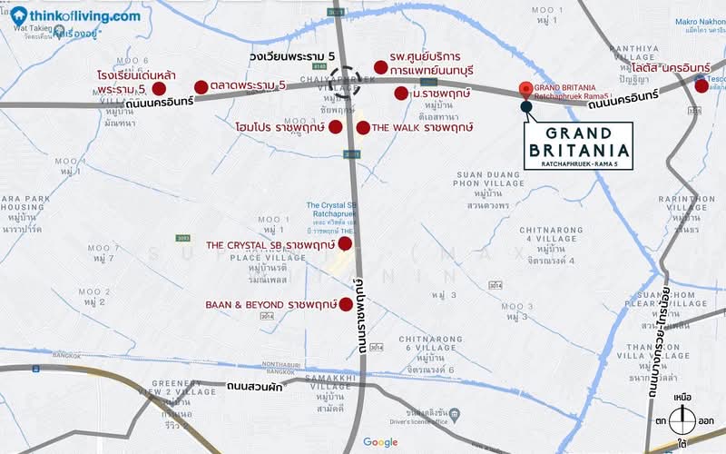 Grand Britania Ratchaphruek Rama 5 : แกรนด์บริทาเนีย ราชพฤกษ์ พระราม5, Nonthaburi, 898/1 ถ.นครอินทร์, Bang Khanun, Bang Kruai, Nonthaburi, 3 Bedrooms, 160 sqm, Single Detached House For Rent, by Supawit (Max) Witanin, 500447171 - DDproperty.com