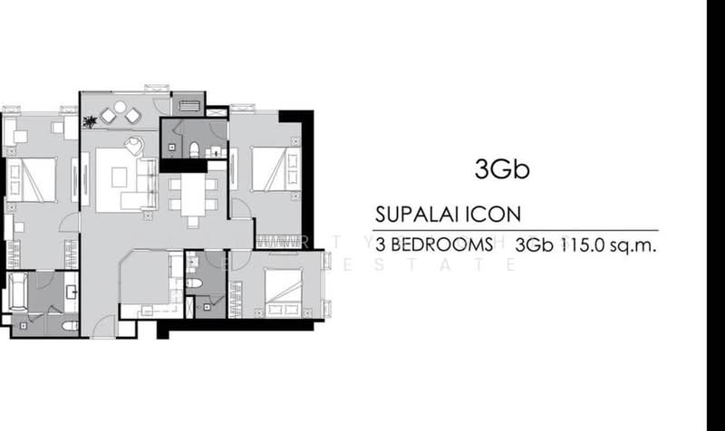 Supalai Icon Sathorn, Bangkok, Sathorn Tai Road, Thung Maha Mek, Sathon, Bangkok, 3 Bedrooms, 115 sqm, Condo For Rent, by PROPERTYSIGHTS REAL ESTATE, 500447226 - DDproperty.com