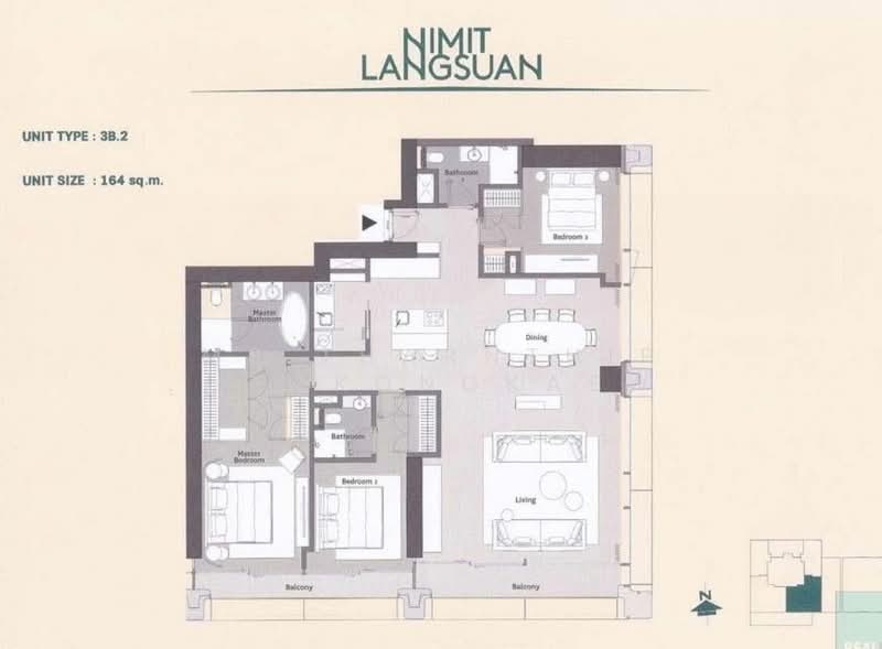Nimit Langsuan, Bangkok, Langsuan Road, Lumphini, Pathum Wan, Bangkok, 3 Bedrooms, 164 sqm, Condo For Sale, by Ms.Tharnthip Lomkongkaew, 500447395 - DDproperty.com