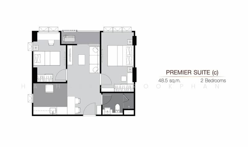 Supalai Prime Rama 9, Bangkok, Rama 9 Road, Bang Kapi, Huai Khwang, Bangkok, 2 Bedrooms, 48 sqm, Condo For Rent, by Hathairat Rookphan, 500453983 - DDproperty.com