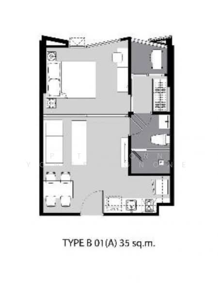 Rhythm Ekkamai, Bangkok, 11 Soi Sukhumvit 63, Khlongtoei Nua, Watthana, Bangkok, 1 Bedroom, 35 sqm, Condo For Rent, by Pattaporn Yongsungnone, 500454600 - DDproperty.com