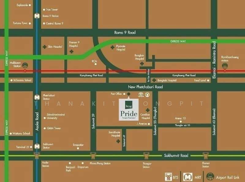 The Niche Pride Thonglor-Phetchaburi, Bangkok, New Petchaburi Road, Bang Kapi, Huai Khwang, Bangkok, 1 Bedroom, 36 sqm, Condo For Rent, by Thanakit Pongpit, 500455001 - DDproperty.com