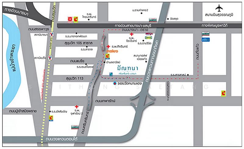 Mantana Srinakarin - Bangna : มัณฑนา ศรีนครินทร์ - บางนา, สมุทรปราการ, 159 ถนนวัดหนามแดง, บางแก้ว, บางพลี, สมุทรปราการ, 200 ตร.ม., บ้านเดี่ยว ให้เช่า, โดย Sirithong Saetang, 500455764 - DDproperty.com