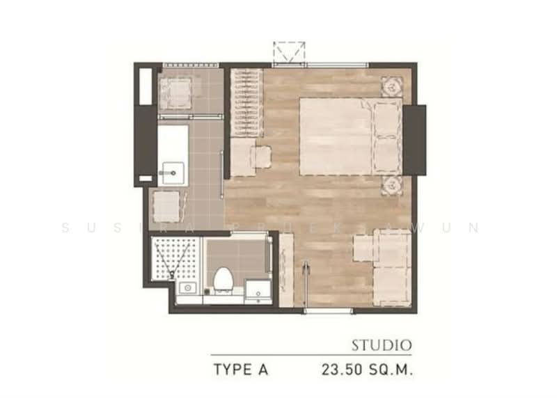 Aspire Sathorn-Thapra, Bangkok, 359 Ratchaphruek Road, Bukkalo, Thon Buri, Bangkok, Studio, 24 sqm, Condo For Rent, by Susira Prueksawun, 500460015 - DDproperty.com