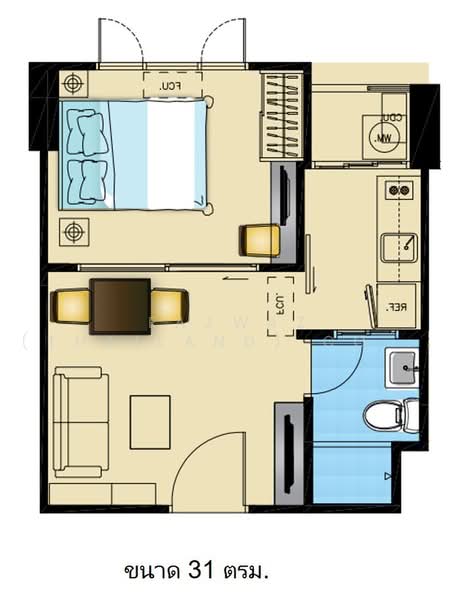 The Leaf Pattanakarn, Bangkok, Phatthanakan Road, Suan Luang, Bangkok, 1 Bedroom, 30 sqm, Condo For Rent, by Fazwaz (Thailand) Co., Ltd., 500460608 - DDproperty.com