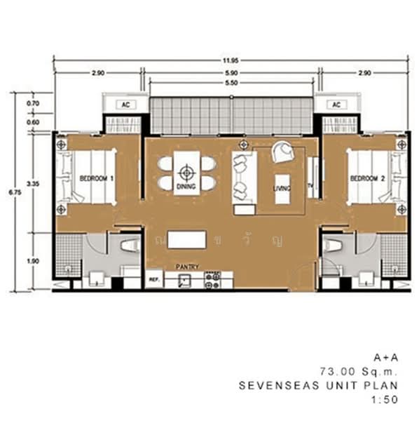 Seven Seas Condo Jomtien, Chon Buri (Pattaya), 531 Chaiyapruk Road, Na Kloe, Bang Lamung (Pattaya), Chon Buri (Pattaya), 2 Bedrooms, 73 sqm, Condo For Sale, by คุณ ขวัญ, 500461188 - DDproperty.com