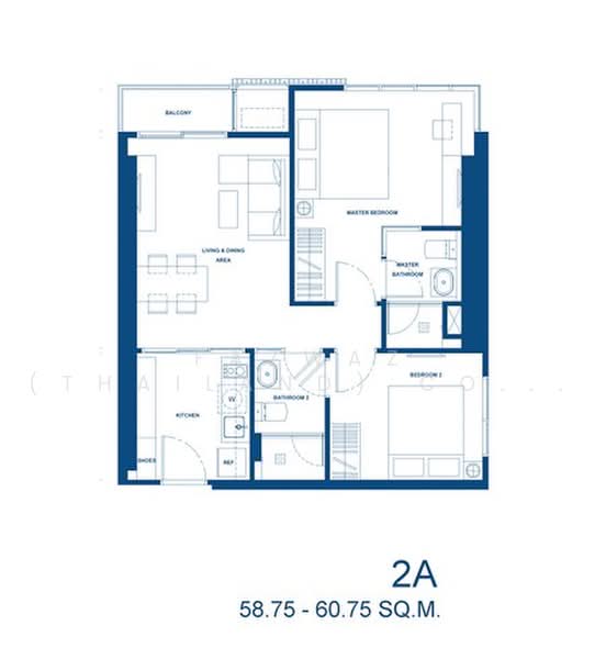 The Line Phahonyothin Park, Bangkok, 1090 Phahonyothin Road, Jom Phon, Chatuchak, Bangkok, 2 Bedrooms, 60 sqm, Condo For Rent, by Fazwaz (Thailand) Co., Ltd., 500461223 - DDproperty.com