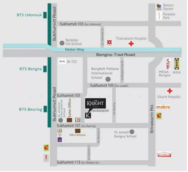 The Knight I & II, Samut Prakan, Soi Bearing 1, Samrong Nua, Muang Samut Prakarn, Samut Prakan, 2 Bedrooms, 46 sqm, Condo For Sale, by สุชัจจ์ แสงสายัณห์, 500462125 - DDproperty.com