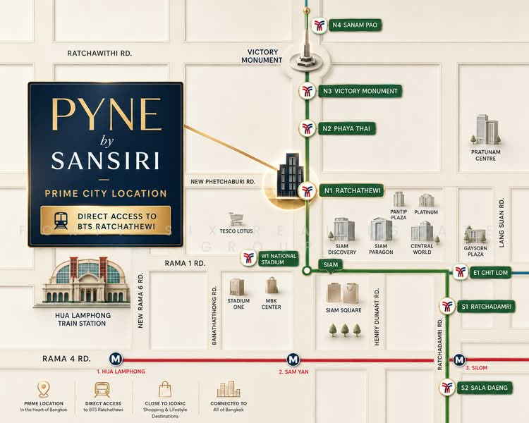 PYNE by Sansiri, Bangkok, Prayatai Road, Thanon Phetchaburi, Ratchathewi, Bangkok, 2 Bedrooms, 80 sqm, Condo For Sale, by Forty-Six Real Estate Group, 500462383 - DDproperty.com