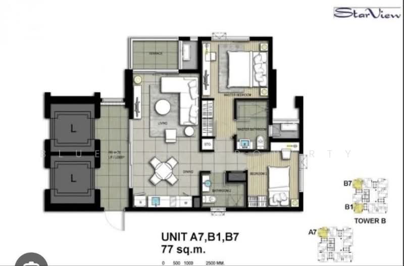 StarView, Bangkok, 495 Rama 3, Bang Klo, Bang Kho Laem, Bangkok, 2 Bedrooms, 77 sqm, Condo For Rent, by Blueprint Property, 500462480 - DDproperty.com