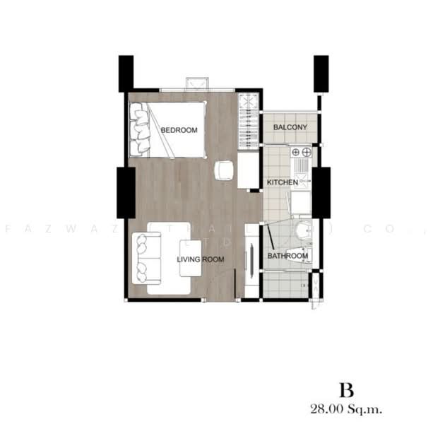 Regent Home Bangna, Bangkok, Sanphawut Road, Bang Na Tai, Bang Na, Bangkok, 1 Bedroom, 28 sqm, Condo For Sale, by Fazwaz (Thailand) Co., Ltd., 500463646 - DDproperty.com