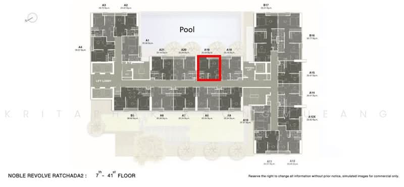 Noble Revolve Ratchada 2, Bangkok, 70 Soi Ratchadaphisek 10, Ratchadaphisek Road, Huai Khwang, Bangkok, 1 Bedroom, 26 sqm, Condo For Sale, by Kritaphak Khongmueang, 500465565 - DDproperty.com